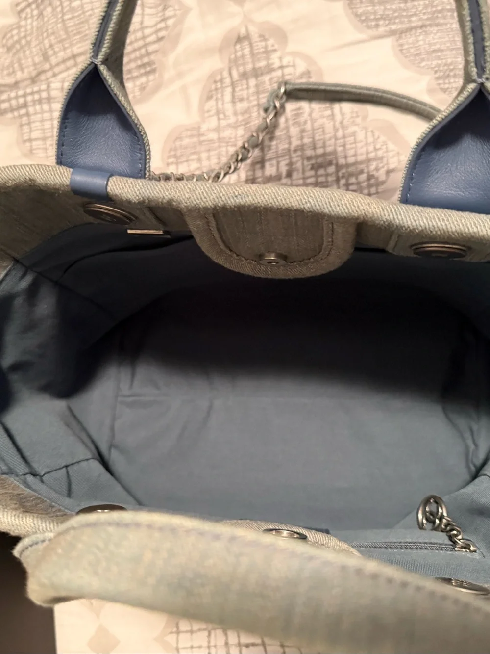 Small Chanel Denim Deauville tote
